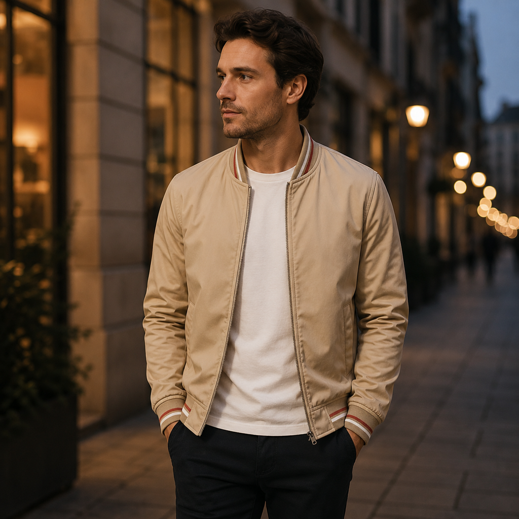 Moderne Bomberjacke Herren mit sportlichen Streifen | A&B - 13 - Annoboutique