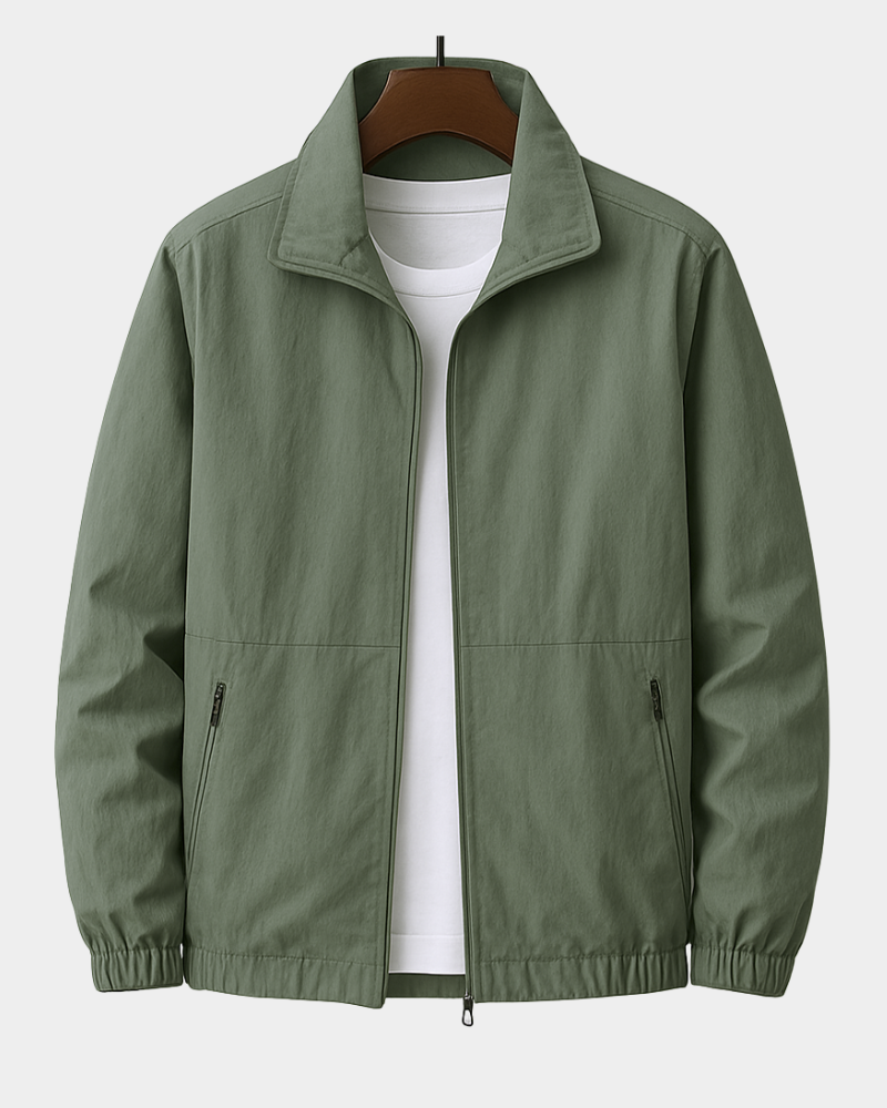 Sportliche Herrenjacke mit Stehkragen und elastischen Bündchen | A&B - 2 - Annoboutique