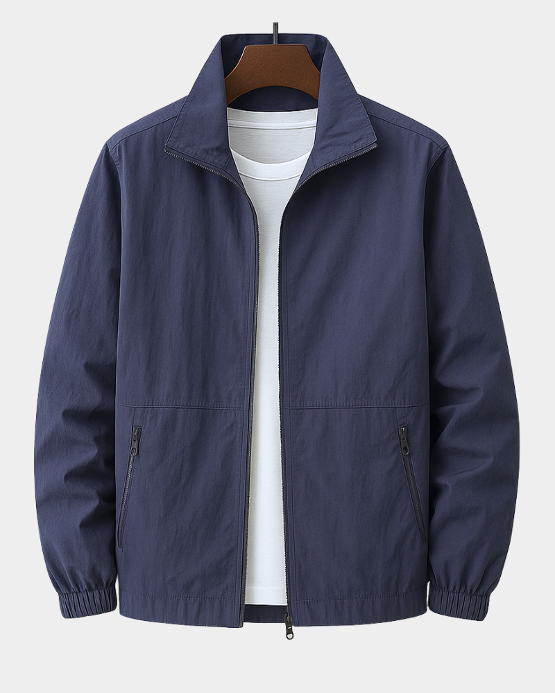 Sportliche Herrenjacke mit Stehkragen und elastischen Bündchen | A&B - 3 - Annoboutique