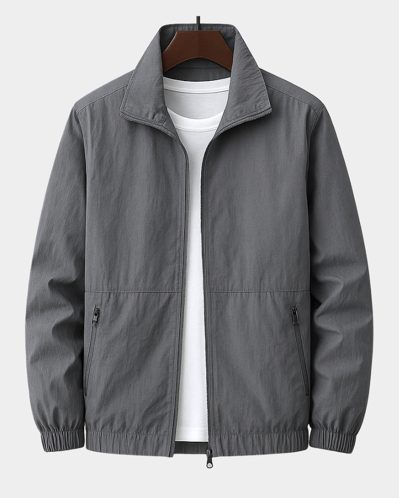 Sportliche Herrenjacke mit Stehkragen und elastischen Bündchen | A&B - 4 - Annoboutique