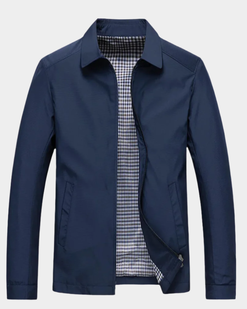 Klassische Herrenjacke mit durchgehendem Reißverschluss und eleganter Passform | A&B - 2 - Annoboutique