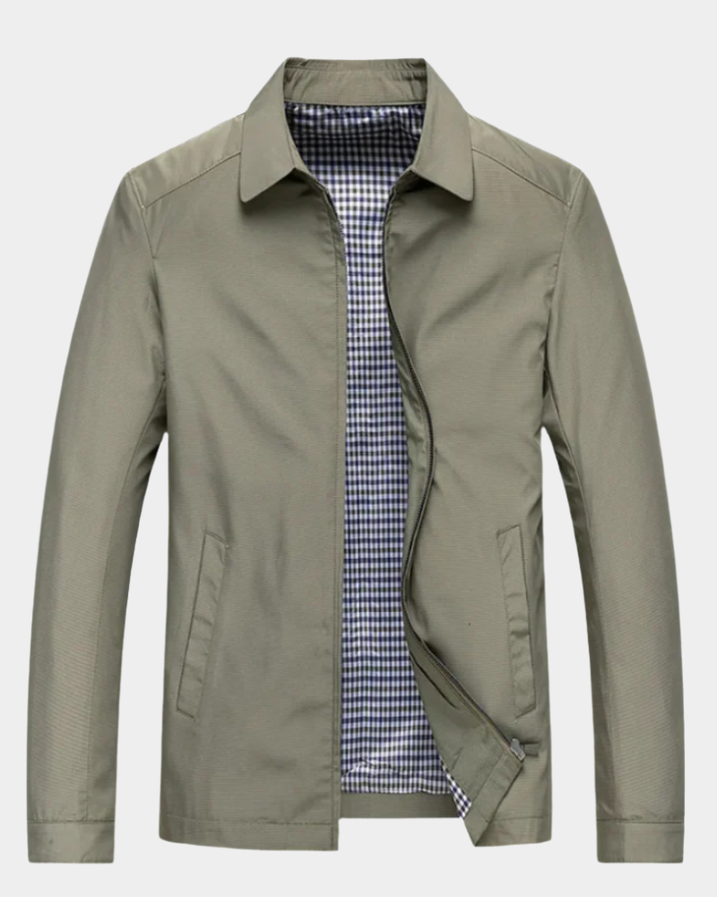Klassische Herrenjacke mit durchgehendem Reißverschluss und eleganter Passform | A&B - 3 - Annoboutique