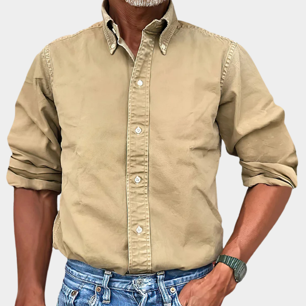 Herrenhemd mit Button-Down-Kragen und lässigem Schnitt | A&B - 1 - Annoboutique