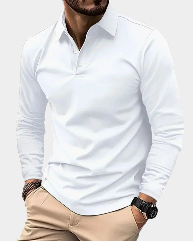 Herren Langarmshirt mit taillierter Passform und klassischem Kragen | A&B - 3 - Annoboutique