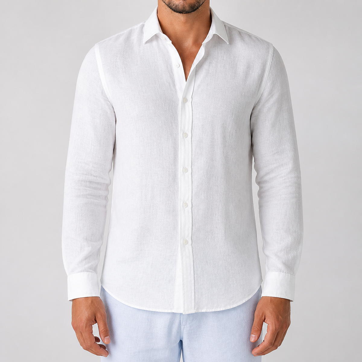 Herrenhemd mit strukturiertem Design und schmalem Schnitt | A&B - 4 - Annoboutique