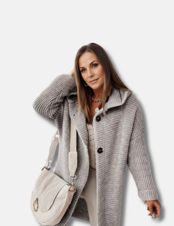 Damen Cardigan mit Kapuze und Rippstruktur | A&B - 1 - Annoboutique