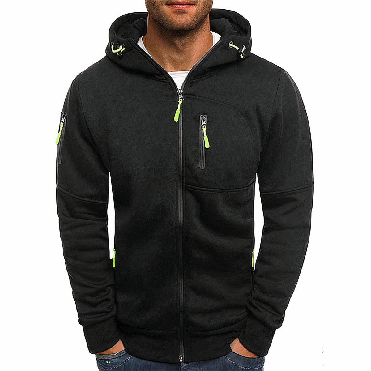 Sportlicher Herren Hoodie mit praktischen Taschen und verstellbarer Kapuze | A&B - 2 - Annoboutique