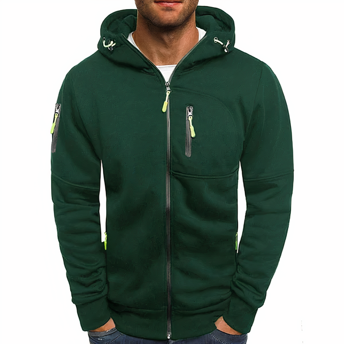 Sportlicher Herren Hoodie mit praktischen Taschen und verstellbarer Kapuze | A&B - 4 - Annoboutique