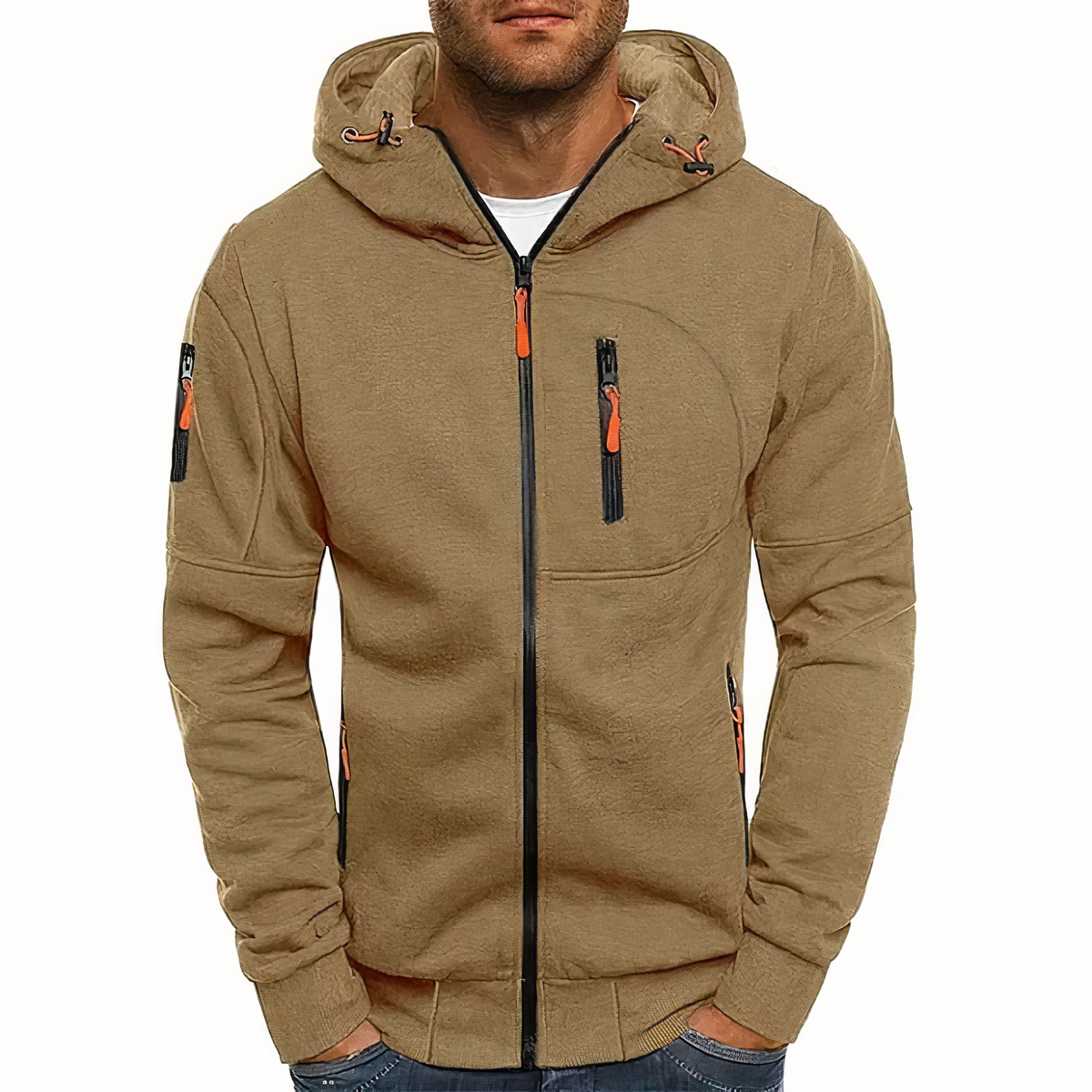 Sportlicher Herren Hoodie mit praktischen Taschen und verstellbarer Kapuze | A&B - 6 - Annoboutique