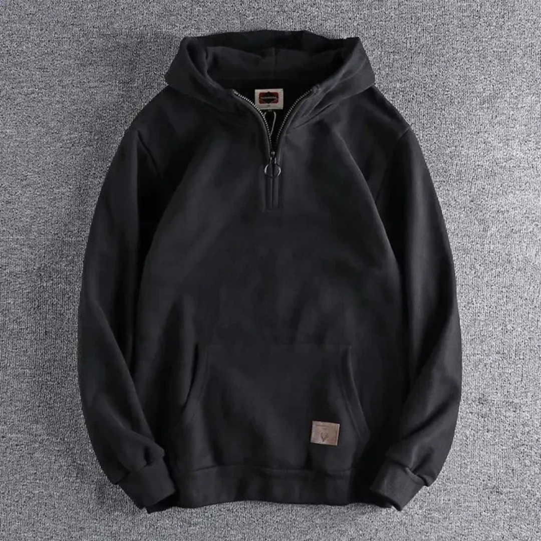 Herren Kapuzenpullover mit lockerer Passform & praktischem Reißverschluss | A&B - 2 - Annoboutique