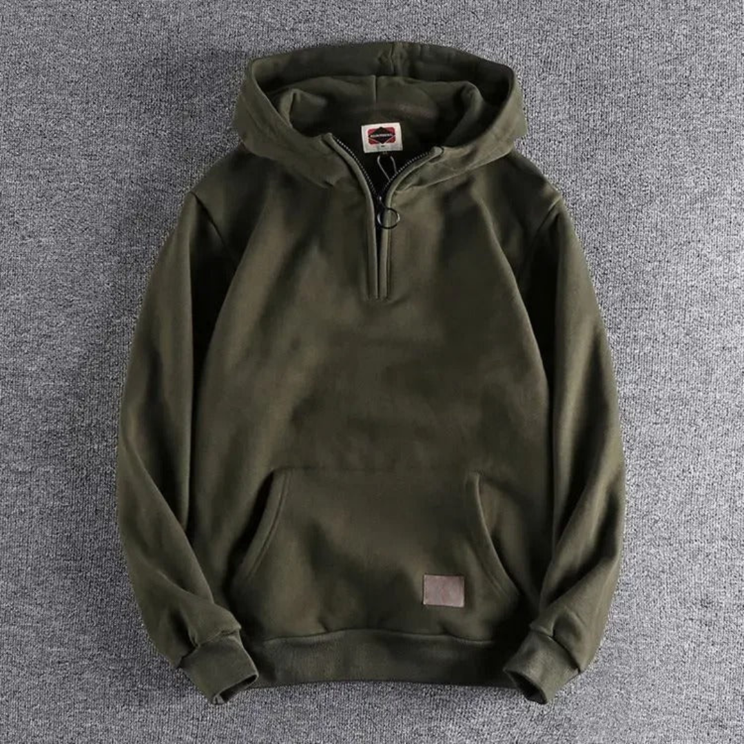 Herren Kapuzenpullover mit lockerer Passform & praktischem Reißverschluss | A&B - 4 - Annoboutique