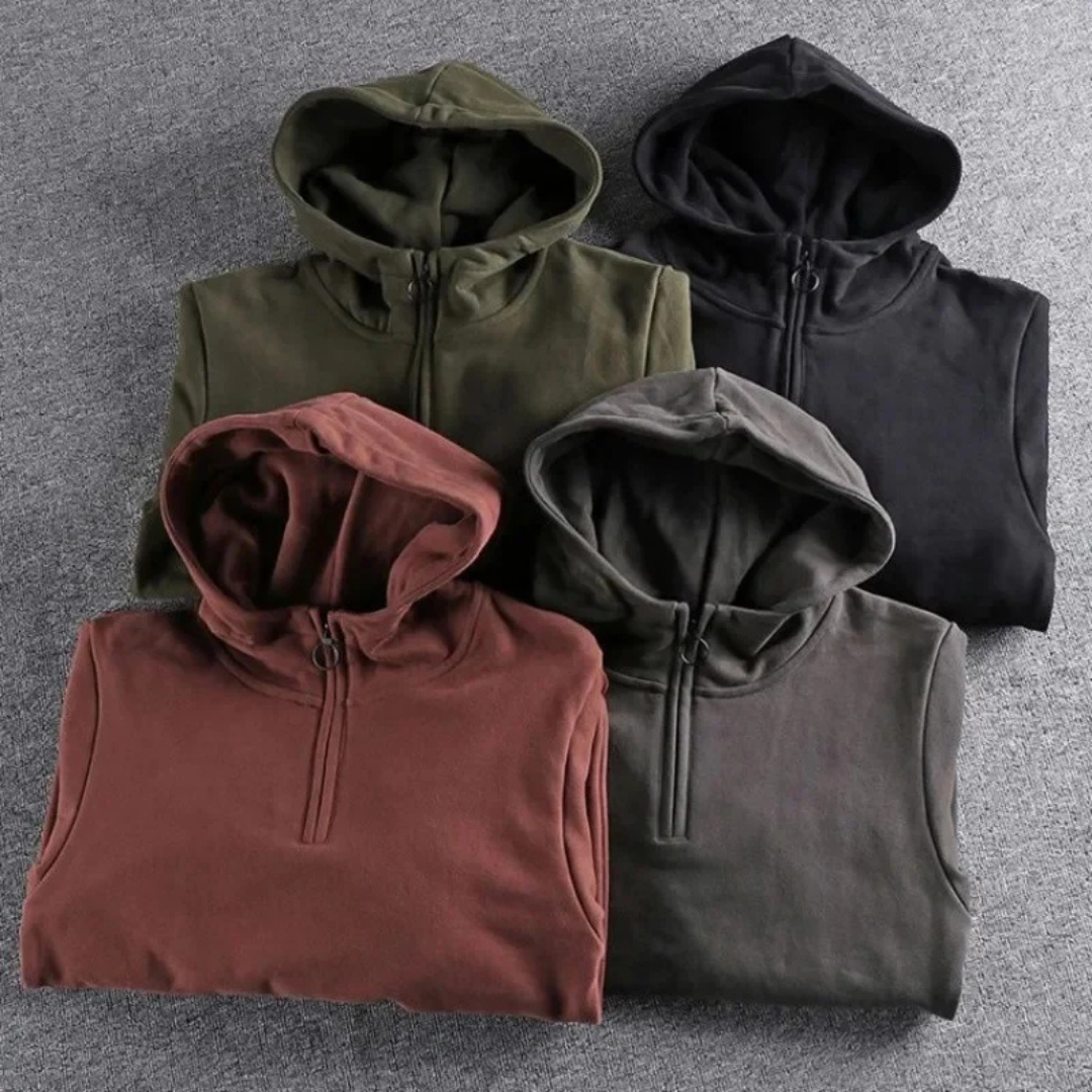 Herren Kapuzenpullover mit lockerer Passform & praktischem Reißverschluss | A&B - 5 - Annoboutique