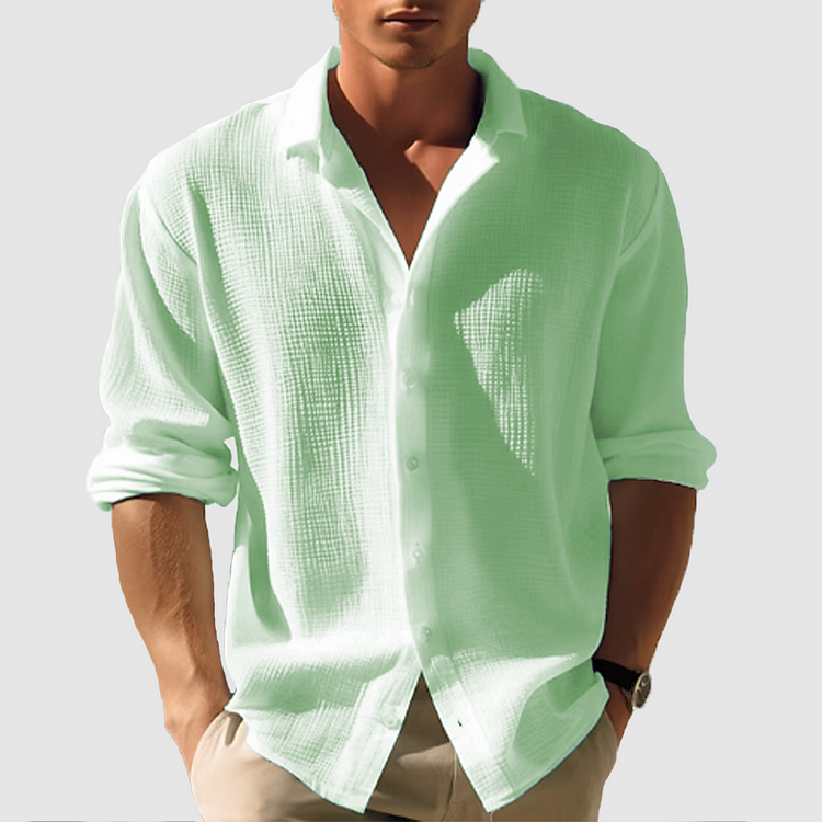 Herren Hemd mit legerem Schnitt und strukturiertem Look | A&B - 3 - Annoboutique