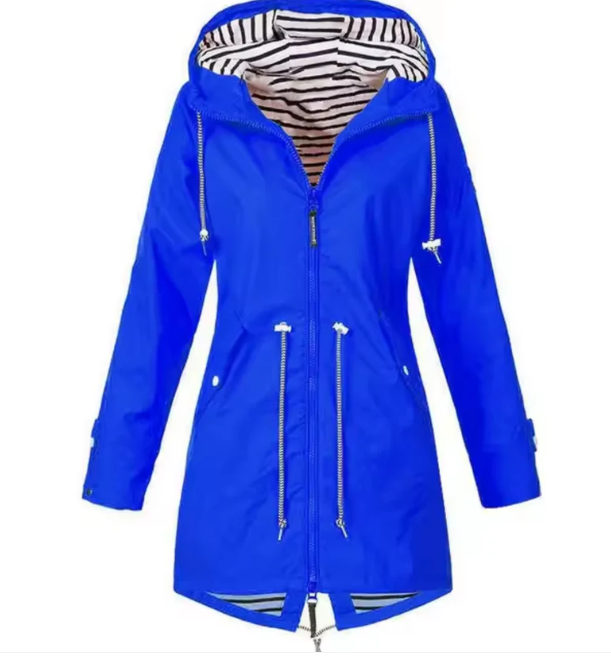 Damenjacke mit Kapuze und Streifenmuster | A&B - 2 - Annoboutique