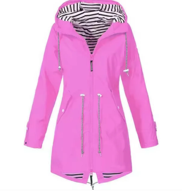 Damenjacke mit Kapuze und Streifenmuster | A&B - 3 - Annoboutique