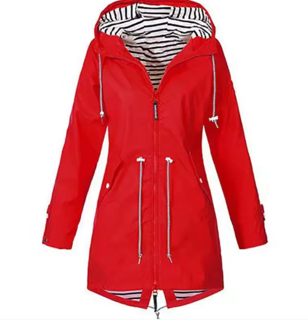 Damenjacke mit Kapuze und Streifenmuster | A&B - 4 - Annoboutique