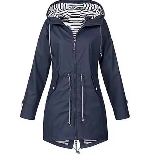 Damenjacke mit Kapuze und Streifenmuster | A&B - 6 - Annoboutique