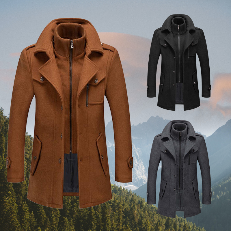 Herrenmantel mit modernem Schnitt und praktischen Taschen | A&B - 1 - Annoboutique