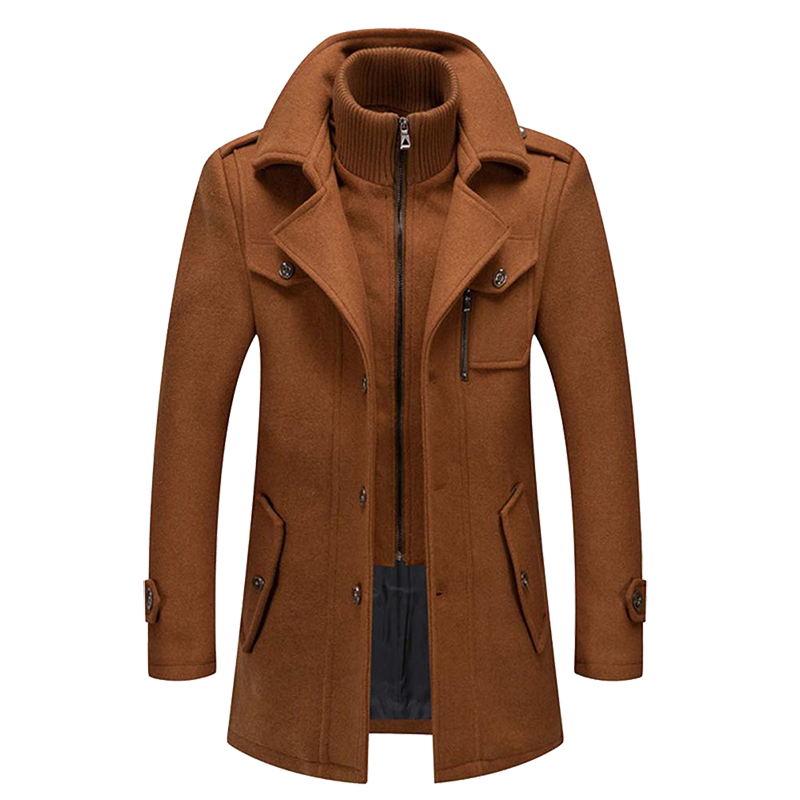 Herrenmantel mit modernem Schnitt und praktischen Taschen | A&B - 5 - Annoboutique