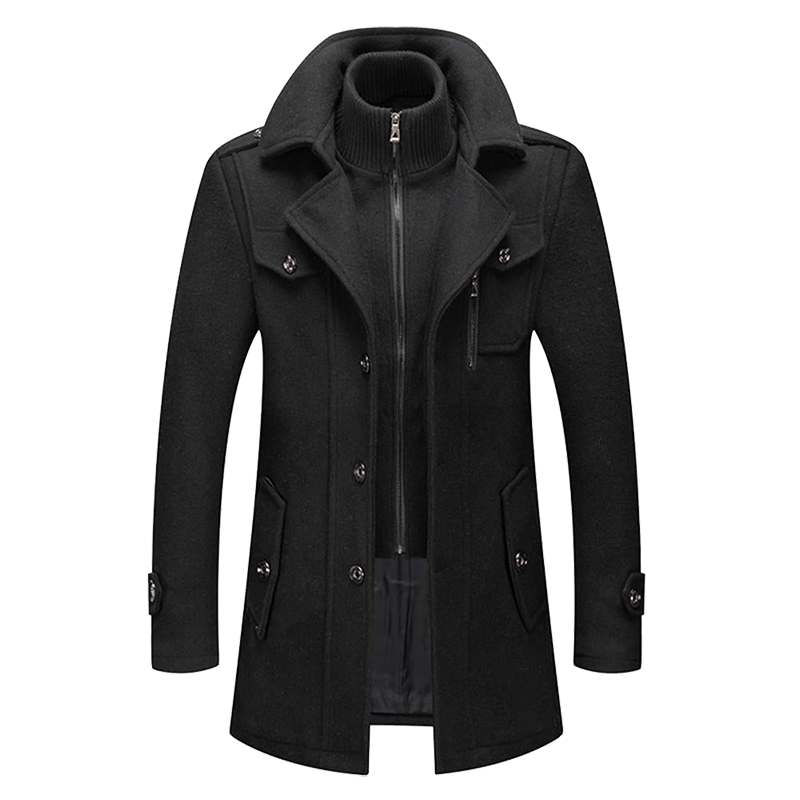 Herrenmantel mit modernem Schnitt und praktischen Taschen | A&B - 6 - Annoboutique