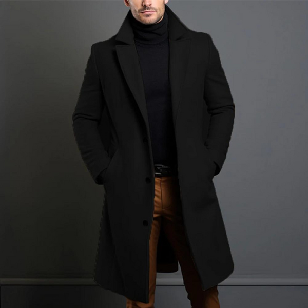 Eleganter Herrenmantel mit klassischem Schnitt und Reverskragen | A&B - 1 - Annoboutique
