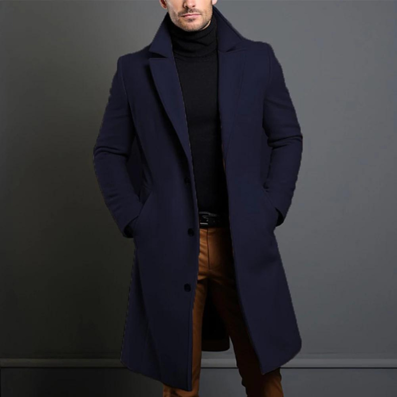 Eleganter Herrenmantel mit klassischem Schnitt und Reverskragen | A&B - 4 - Annoboutique