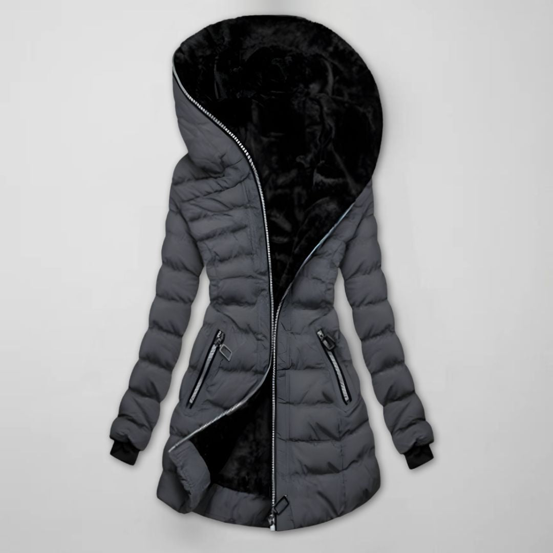 Damen Winterjacke mit Kapuze – Modischer, taillierter Schnitt und kuschelige Innenausstattung | A&B - 3 - Annoboutique