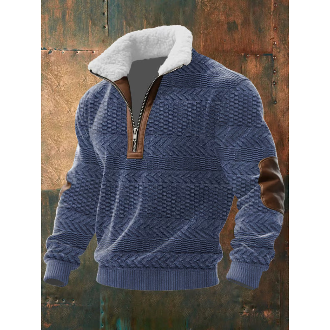 Pullover Herren mit Stehkragen und Reißverschluss | A&B - 6 - Annoboutique