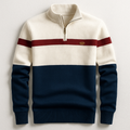 Herrenpullover mit Stehkragen und Reißverschluss | A&B - 3 - Annoboutique