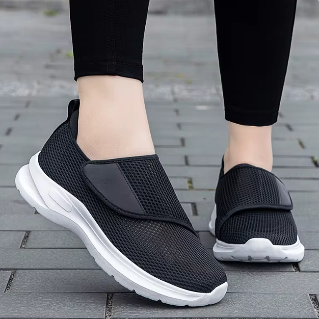 Bequeme Damen Slip-On Schuhe - Atmungsaktives Mesh & Extra Breite - J&B - 6 - Annoboutique