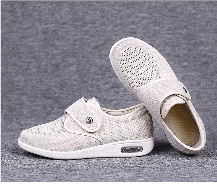 Damen Sneaker für Diabetiker - Verstellbare Klett-Schuhe für Breite Füße von J&B - 4 - Annoboutique