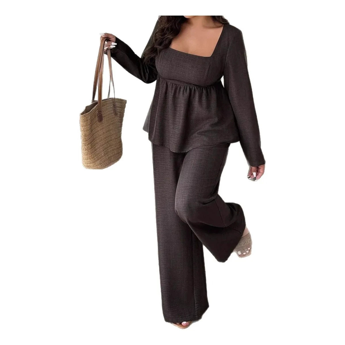 Zwei-Teiler Damen mit weitem Schnitt und quadratischem Ausschnitt | A&B - 1 - Annoboutique