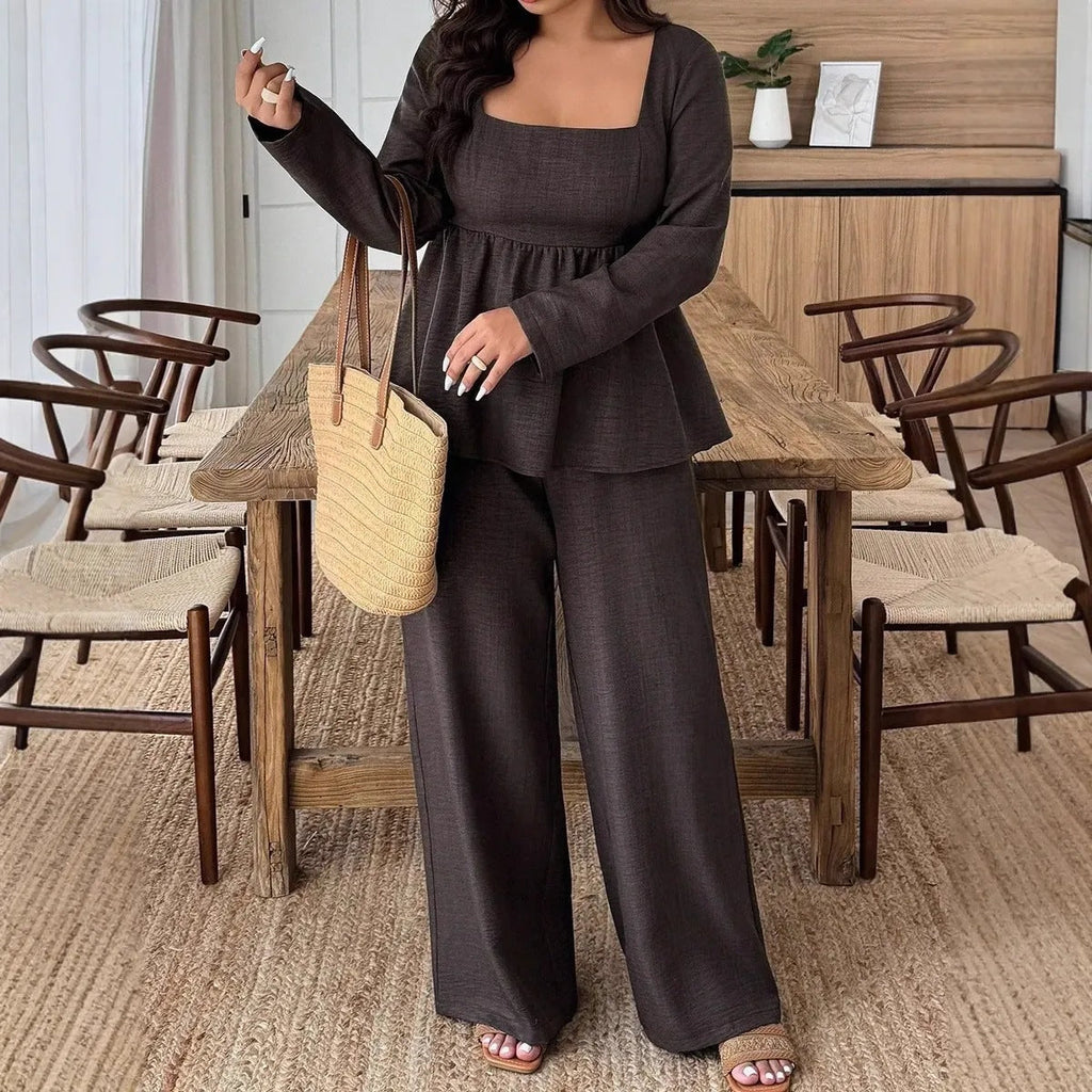 Zwei-Teiler Damen mit weitem Schnitt und quadratischem Ausschnitt | A&B - 7 - Annoboutique