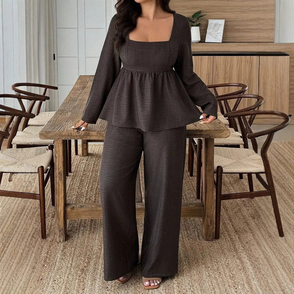 Zwei-Teiler Damen mit weitem Schnitt und quadratischem Ausschnitt | A&B - 8 - Annoboutique