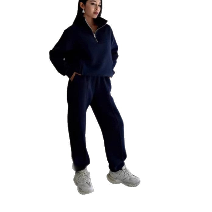 Lounge Set Damen mit hohem Kragen und lockerer Passform | A&B - 2 - Annoboutique
