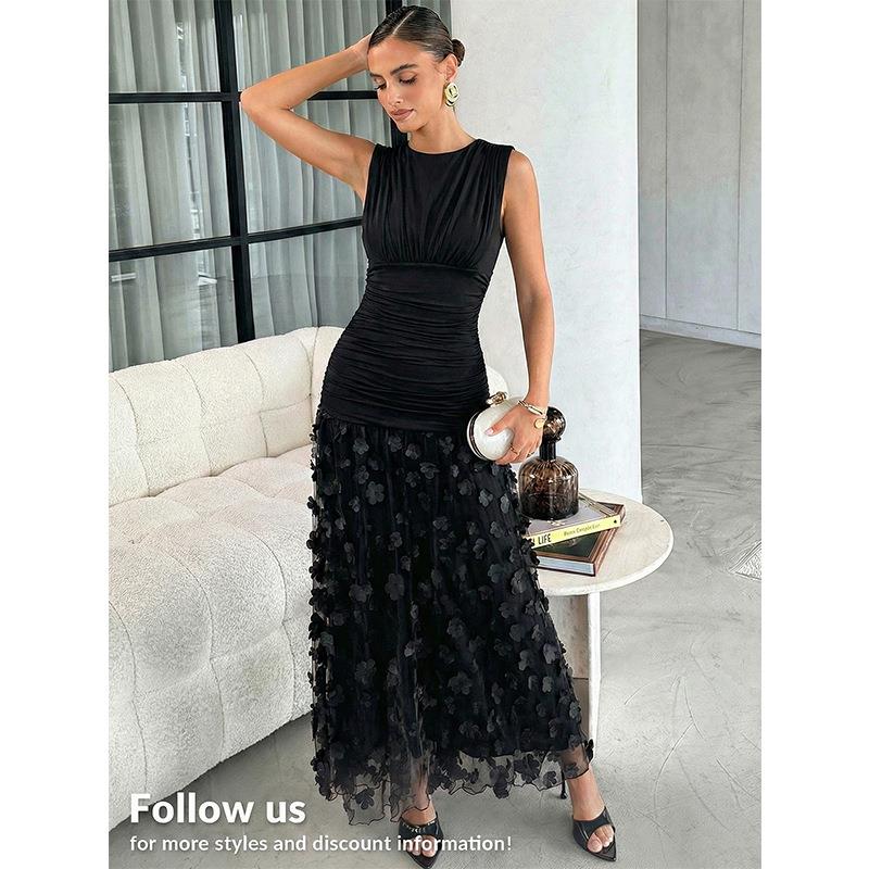 Maxikleid Damen mit figurbetontem Oberteil und fließendem Rock | A&B - 4 - Annoboutique