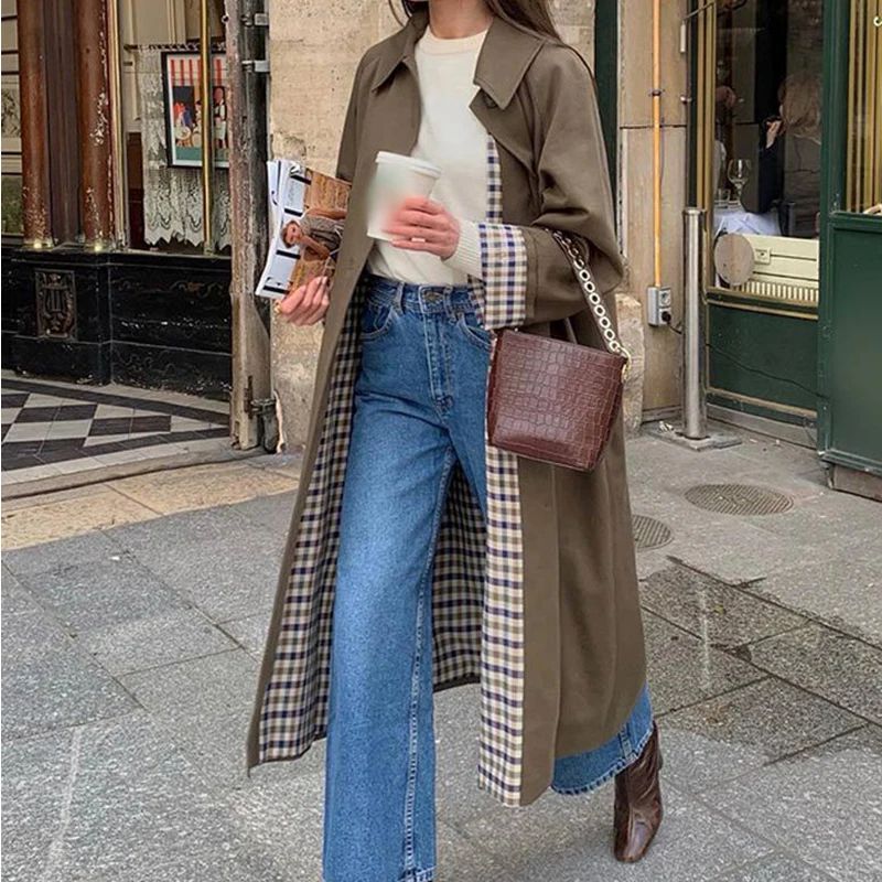 Stylische Damenjacke mit lässigem Schnitt und Karomuster | A&B - 5 - Annoboutique