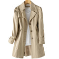 Trenchcoat Damen mit tailliertem Schnitt und elegantem Revers | A&B - 3 - Annoboutique