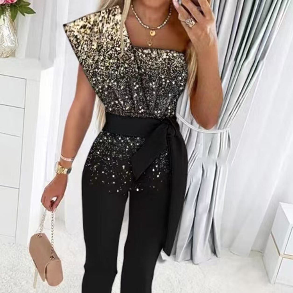 Eleganter Damen-Jumpsuit mit asymmetrischem Schnitt - J&B - 1 - Annoboutique