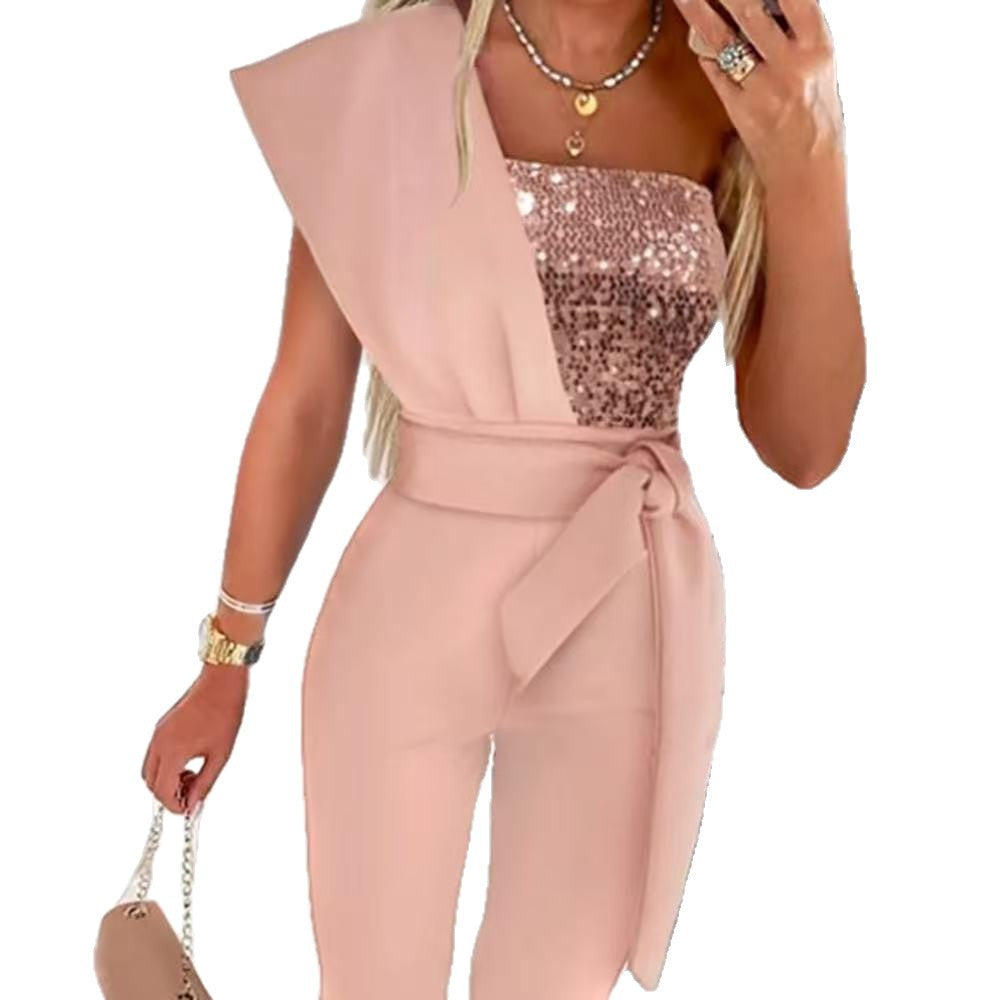 Eleganter Damen-Jumpsuit mit asymmetrischem Schnitt - J&B - 6 - Annoboutique