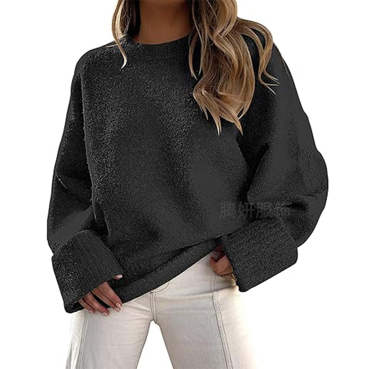 Lässiger Pullover Damen mit weitem Schnitt und Rundhalsausschnitt | A&B - 1 - Annoboutique