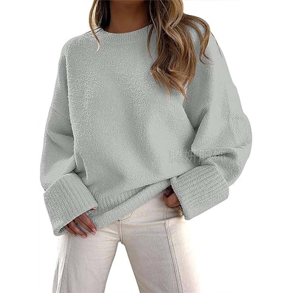 Lässiger Pullover Damen mit weitem Schnitt und Rundhalsausschnitt | A&B - 2 - Annoboutique