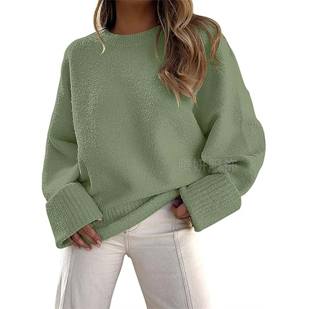 Lässiger Pullover Damen mit weitem Schnitt und Rundhalsausschnitt | A&B - 4 - Annoboutique
