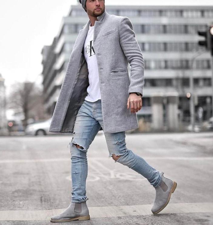 Herrenmantel mit modernem Schnitt und praktischen Taschen | A&B - 3 - Annoboutique