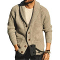 Herren Cardigan mit weitem Kragen und Knopfleiste | A&B - 4 - Annoboutique