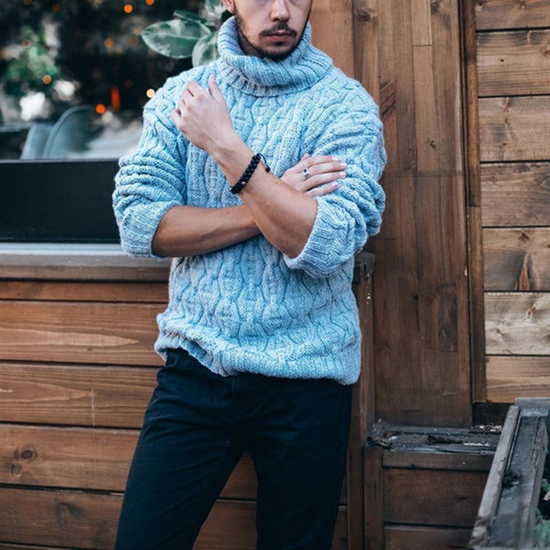 Pullover Herren mit hohem Kragen und strukturiertem Design | A&B - 1 - Annoboutique