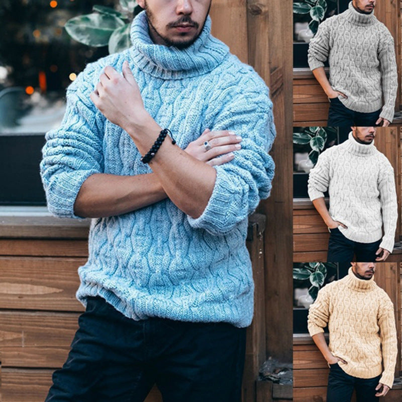 Pullover Herren mit hohem Kragen und strukturiertem Design | A&B - 3 - Annoboutique