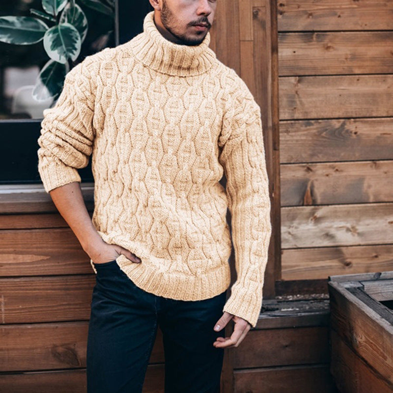 Pullover Herren mit hohem Kragen und strukturiertem Design | A&B - 6 - Annoboutique