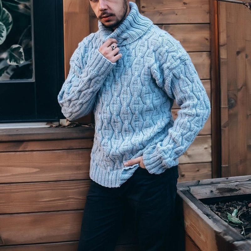Pullover Herren mit hohem Kragen und strukturiertem Design | A&B - 9 - Annoboutique