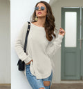 Pullover Damen mit seitlichen Schlitzen und Rundhalsausschnitt | A&B - 5 - Annoboutique